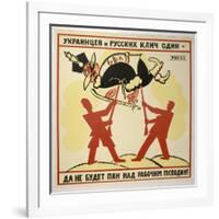 The Rallying-Cry of the Ukrainian and Russian: The White Poles Will Never Lord It Over the Workers!-Vladimir Mayakovsky-Framed Art Print