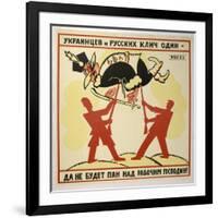 The Rallying-Cry of the Ukrainian and Russian: The White Poles Will Never Lord It Over the Workers!-Vladimir Mayakovsky-Framed Art Print