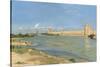 The Ramparts at Aigues-Mortes, 1867-Jean Frederic Bazille-Stretched Canvas