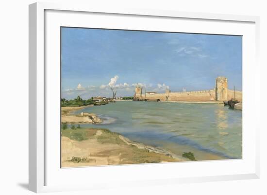 The Ramparts at Aigues-Mortes, 1867-Jean Frederic Bazille-Framed Giclee Print