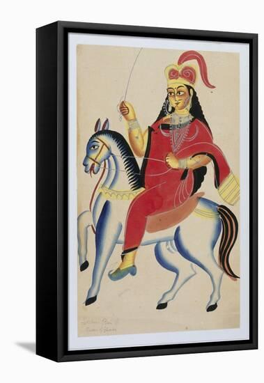The Rani of Jhansi on Horseback, c.1890-null-Framed Stretched Canvas