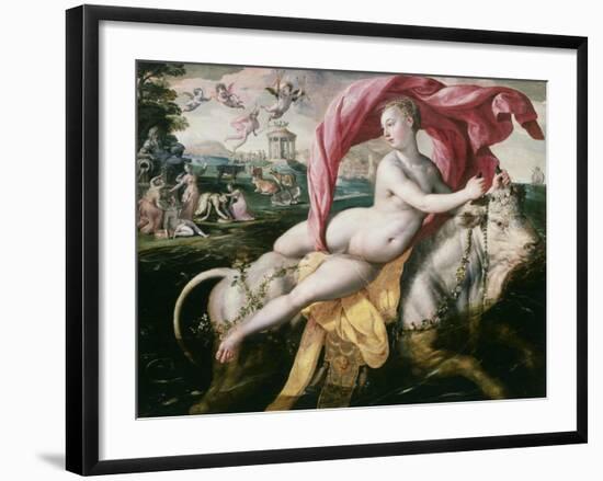 The Rape of Europa (Legendary Phoenician Princess Carried Away by Jupiter in Form of White Bull)-Martin de Vos-Framed Giclee Print