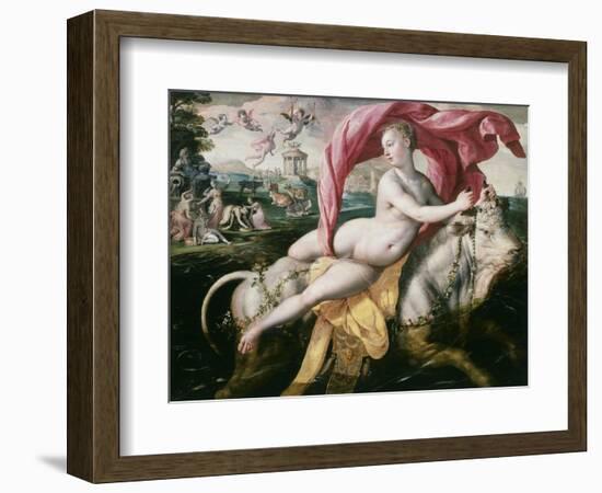 The Rape of Europa (Legendary Phoenician Princess Carried Away by Jupiter in Form of White Bull)-Martin de Vos-Framed Giclee Print