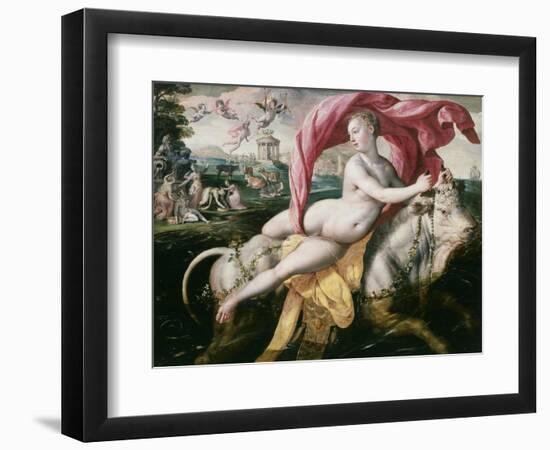 The Rape of Europa (Legendary Phoenician Princess Carried Away by Jupiter in Form of White Bull)-Martin de Vos-Framed Giclee Print