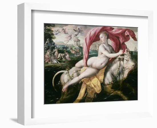 The Rape of Europa (Legendary Phoenician Princess Carried Away by Jupiter in Form of White Bull)-Martin de Vos-Framed Giclee Print