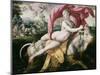 The Rape of Europa (Legendary Phoenician Princess Carried Away by Jupiter in Form of White Bull)-Martin de Vos-Mounted Giclee Print