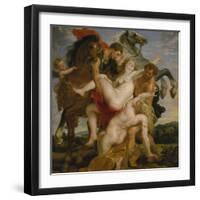 The Rape of the Daughters of Leucippus, about 1618-Peter Paul Rubens-Framed Giclee Print