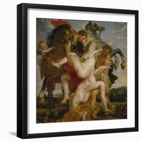 The Rape of the Daughters of Leucippus, about 1618-Peter Paul Rubens-Framed Giclee Print