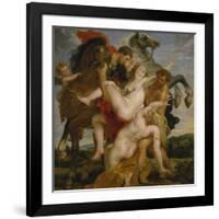 The Rape of the Daughters of Leucippus, about 1618-Peter Paul Rubens-Framed Giclee Print