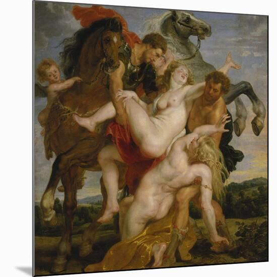 The Rape of the Daughters of Leucippus, about 1618-Peter Paul Rubens-Mounted Giclee Print