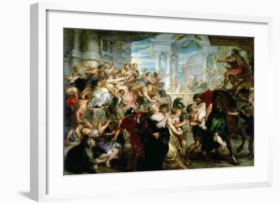 The Rape of the Sabine Women, circa 1635-40-Peter Paul Rubens-Framed Giclee Print