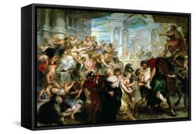 The Rape of the Sabine Women, circa 1635-40-Peter Paul Rubens-Framed Stretched Canvas