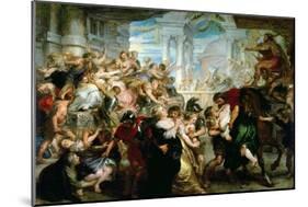 The Rape of the Sabine Women, circa 1635-40-Peter Paul Rubens-Mounted Giclee Print