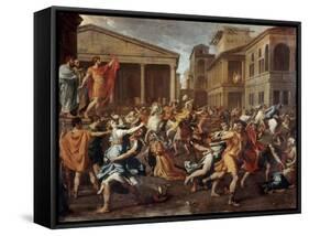 The Rape of the Sabine Women-Nicolas Poussin-Framed Stretched Canvas