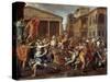 The Rape of the Sabine Women-Nicolas Poussin-Stretched Canvas