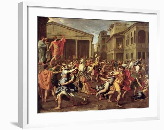 The Rape of the Sabines, circa 1637-38-Nicolas Poussin-Framed Giclee Print