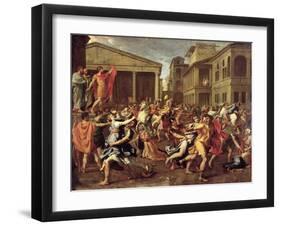 The Rape of the Sabines, circa 1637-38-Nicolas Poussin-Framed Giclee Print