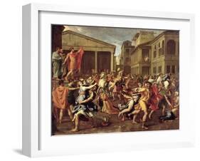 The Rape of the Sabines, circa 1637-38-Nicolas Poussin-Framed Giclee Print