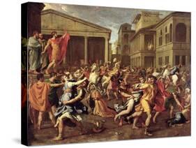 The Rape of the Sabines, circa 1637-38-Nicolas Poussin-Stretched Canvas