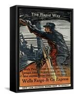 The Rapid Way: Wells Fargo Moves on the Fastest Passenger Trains (ca. 1920)-null-Framed Stretched Canvas