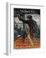 The Rapid Way: Wells Fargo Moves on the Fastest Passenger Trains (ca. 1920)-null-Framed Giclee Print