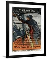 The Rapid Way: Wells Fargo Moves on the Fastest Passenger Trains (ca. 1920)-null-Framed Giclee Print