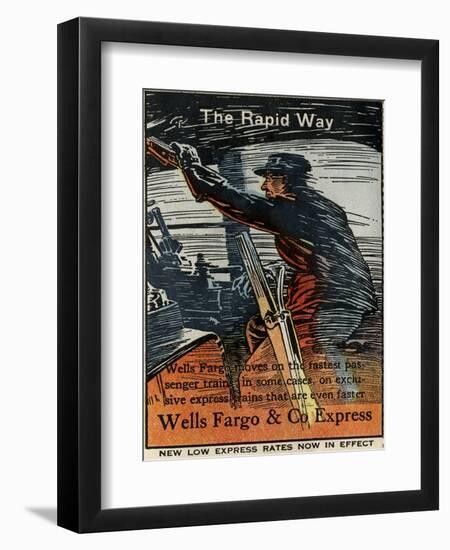 The Rapid Way: Wells Fargo Moves on the Fastest Passenger Trains (ca. 1920)-null-Framed Giclee Print