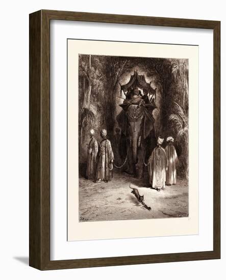 The Rat and the Elephant-Gustave Dore-Framed Giclee Print