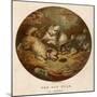 The Rat Hole: Three Terriers Set Upon a Rat in a Cellar-null-Mounted Art Print