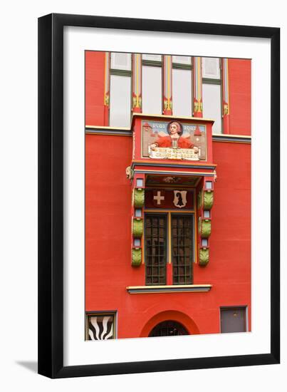 The Rathaus (Town Hall) That Dominates the Marktplatz in Basel, Switzerland, Europe-Julian Elliott-Framed Premium Photographic Print