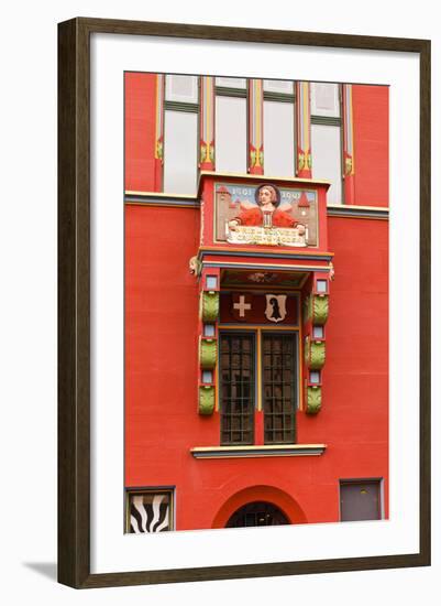 The Rathaus (Town Hall) That Dominates the Marktplatz in Basel, Switzerland, Europe-Julian Elliott-Framed Photographic Print