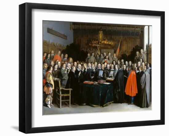 The Ratification of the Treaty of Münster, 1648-Gerard Ter Borch the Younger-Framed Giclee Print