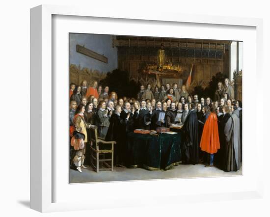 The Ratification of the Treaty of Münster, 1648-Gerard Ter Borch the Younger-Framed Giclee Print