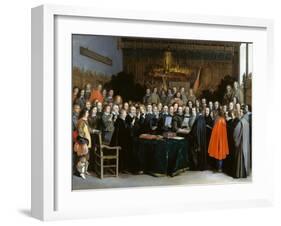 The Ratification of the Treaty of Münster, 1648-Gerard Ter Borch the Younger-Framed Giclee Print