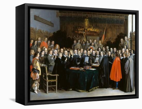 The Ratification of the Treaty of Münster, 1648-Gerard Ter Borch the Younger-Framed Stretched Canvas