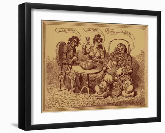 'The ravages of strong drink' - caricature-James Gillray-Framed Giclee Print