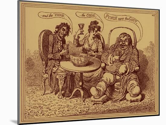 'The ravages of strong drink' - caricature-James Gillray-Mounted Giclee Print