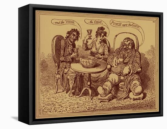 'The ravages of strong drink' - caricature-James Gillray-Framed Stretched Canvas
