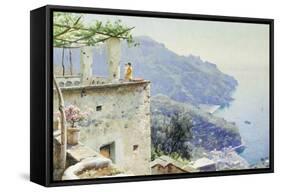 The Ravello Coastline-Peder Mork Monsted-Framed Stretched Canvas