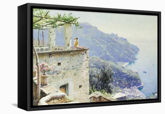 The Ravello Coastline-Peder Mork Monsted-Framed Stretched Canvas