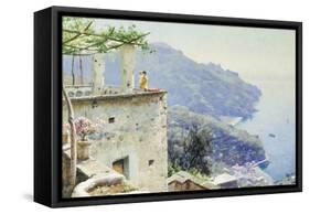 The Ravello Coastline-Peder Mork Monsted-Framed Stretched Canvas