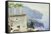 The Ravello Coastline-Peder Mork Monsted-Framed Stretched Canvas