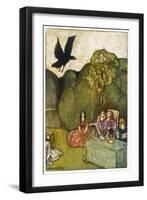 The Raven of Ill-Omen Comes to Cuchulain-Stephen Reid-Framed Art Print