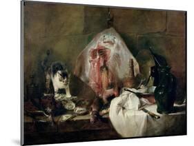 The Ray Or, the Kitchen Interior, 1728-Jean-Baptiste Simeon Chardin-Mounted Giclee Print