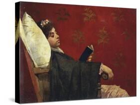The Reader, 1870-1875-Gioacchino Toma-Stretched Canvas