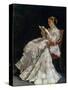 The Reader, C.1860-Alfred Emile Léopold Stevens-Stretched Canvas