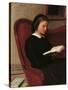 The Reader (Marie Fantin Latour, the Artist's Sister)-Henri Fantin-Latour-Stretched Canvas