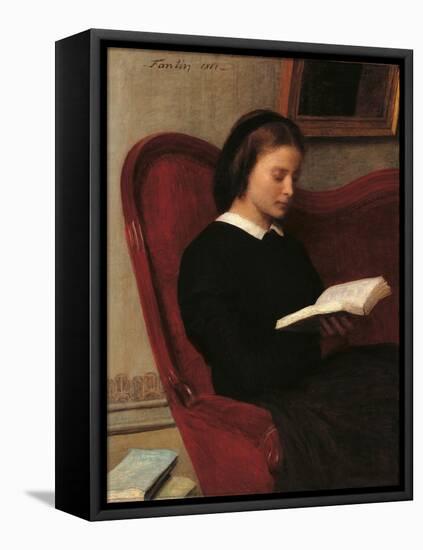 The Reader (Marie Fantin Latour, the Artist's Sister)-Henri Fantin-Latour-Framed Stretched Canvas