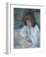 The Reader Par Toulouse-Lautrec, Henri, De (1864-1901). Oil on Cardboard, Size : 68X61, 1889, Priva-Henri de Toulouse-Lautrec-Framed Giclee Print