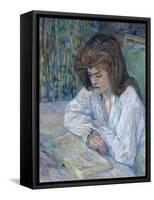 The Reader Par Toulouse-Lautrec, Henri, De (1864-1901). Oil on Cardboard, Size : 68X61, 1889, Priva-Henri de Toulouse-Lautrec-Framed Stretched Canvas